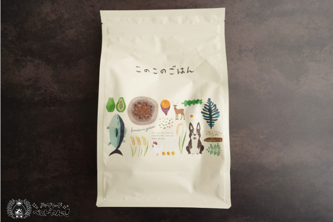 このこのごはんパッケージの前面
