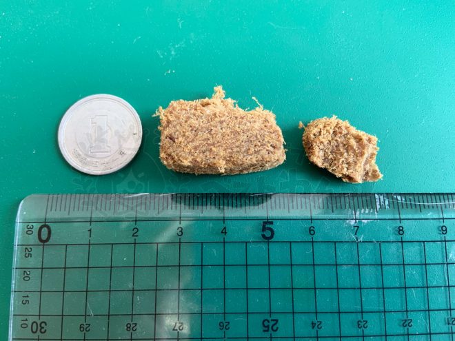 モグキューブドッグフードの粒の大きさ