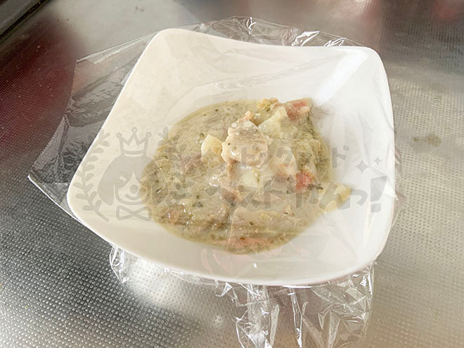 キドニーレシピをレンジで温める